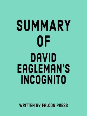 cover image of Summary of David Eagleman's Incognito